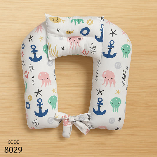 مخدة رضاعة مع مخدة رأس ورباط -  عرض 45 سم والطول 55 سم