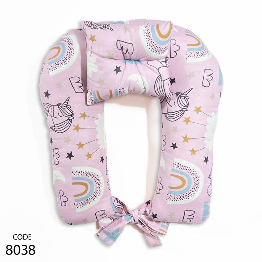 مخدة رضاعة مع مخدة رأس ورباط -  عرض 45 سم والطول 55 سم