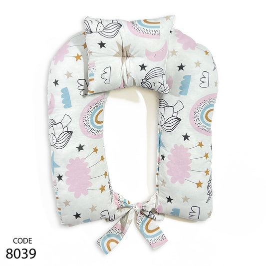 مخدة رضاعة مع مخدة رأس ورباط -  عرض 45 سم والطول 55 سم