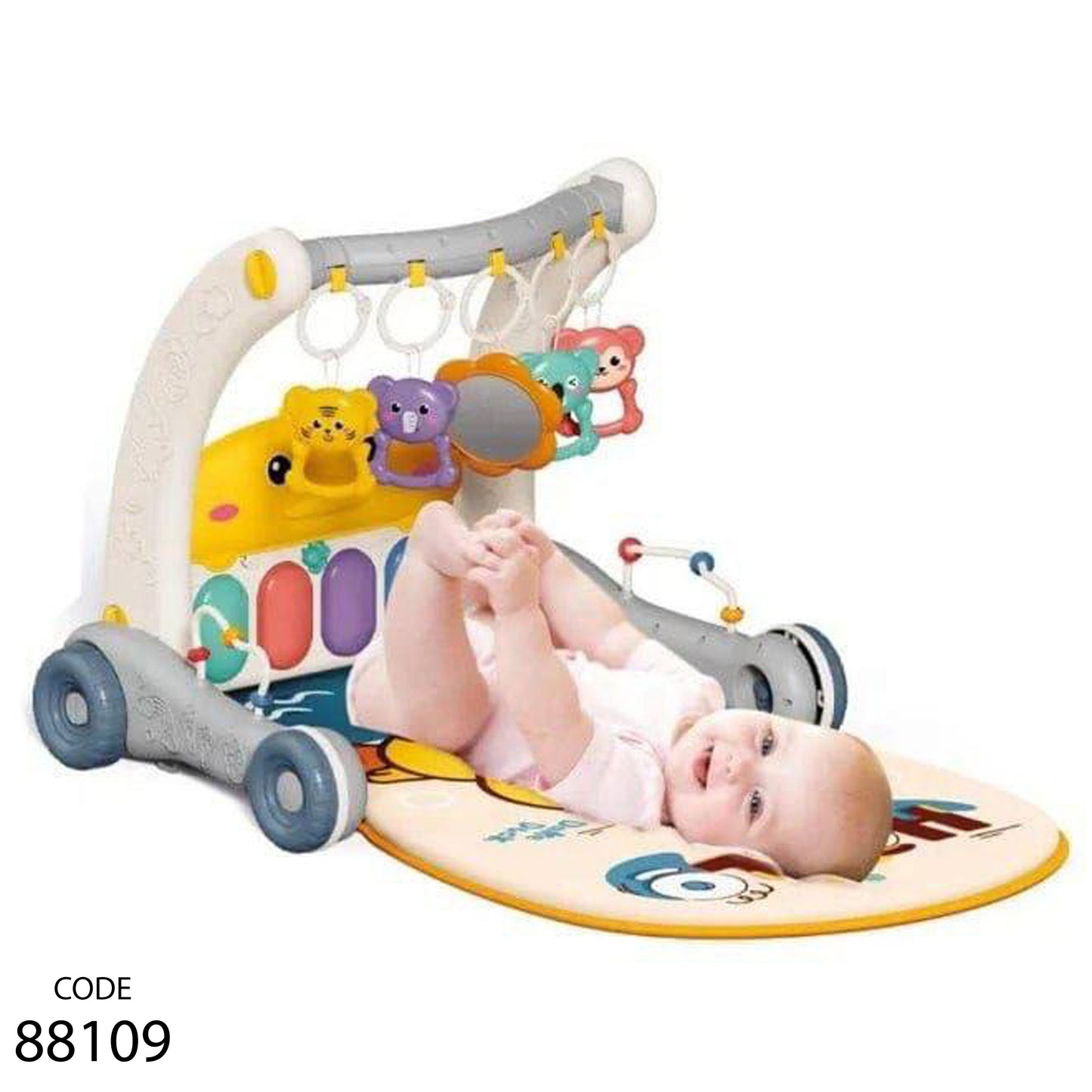 مشاية تعلم المشي مع سجادة اللون الرمادي - استلام فرع فقط