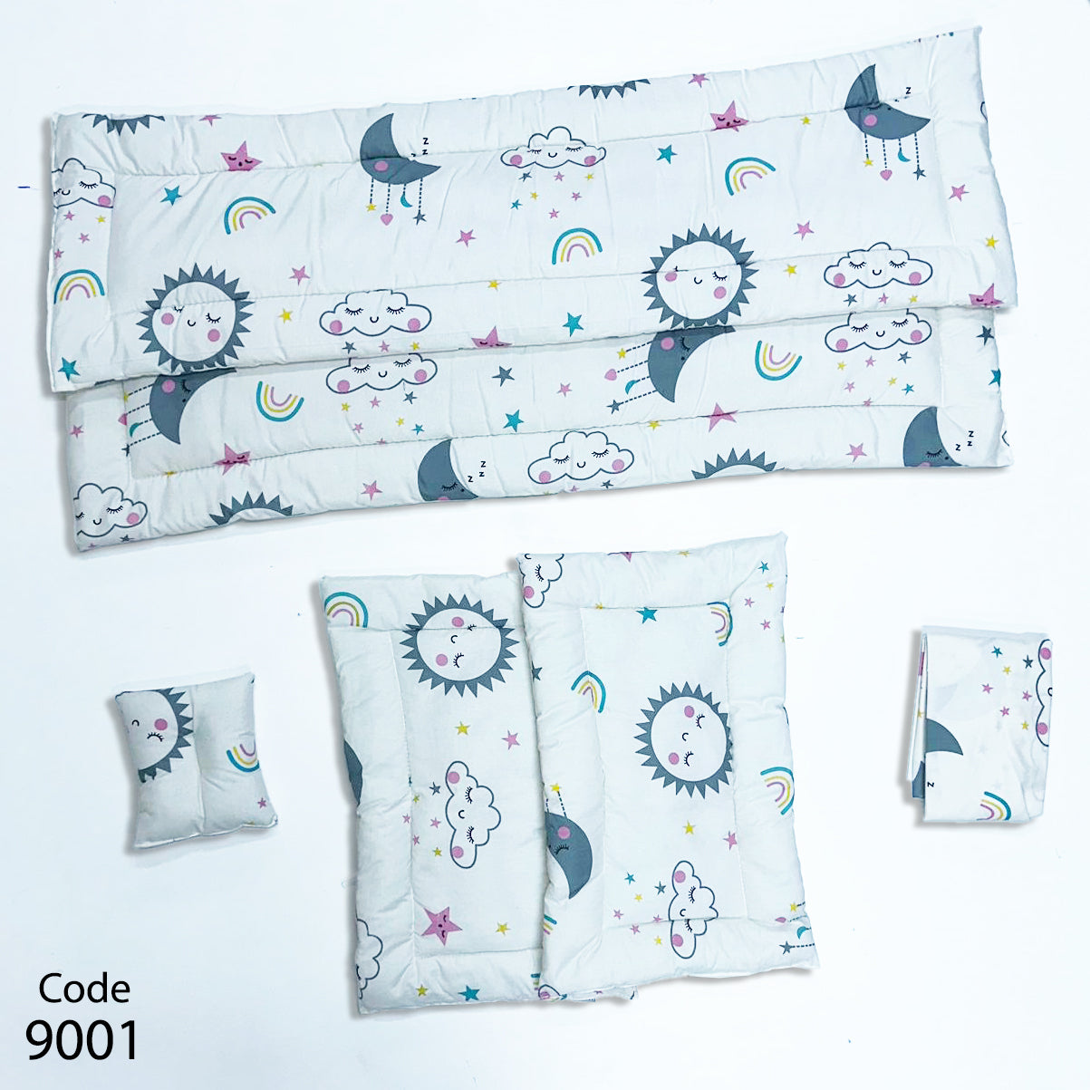 طقم جوانب السرير فايبر  - مع مخدة و ملاية بأستك محكم