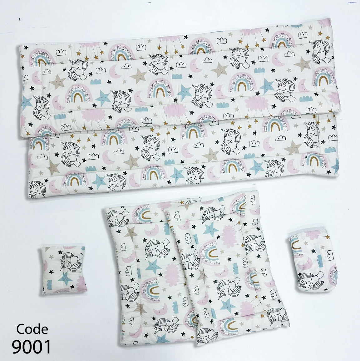 طقم جوانب السرير فايبر  - مع مخدة و ملاية بأستك محكم