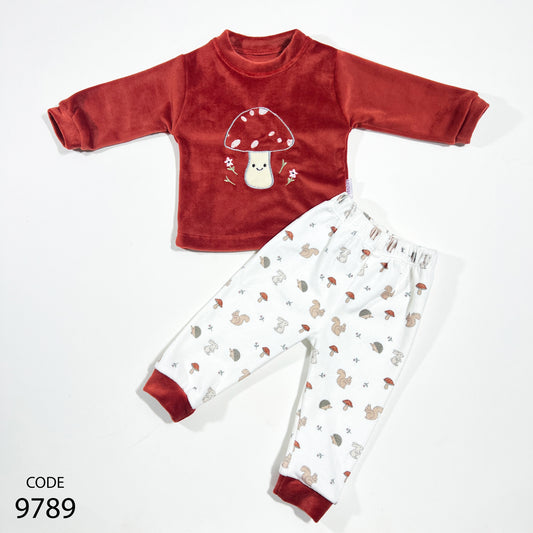 بجامة قطيفة مطرزة لحديث الولادة