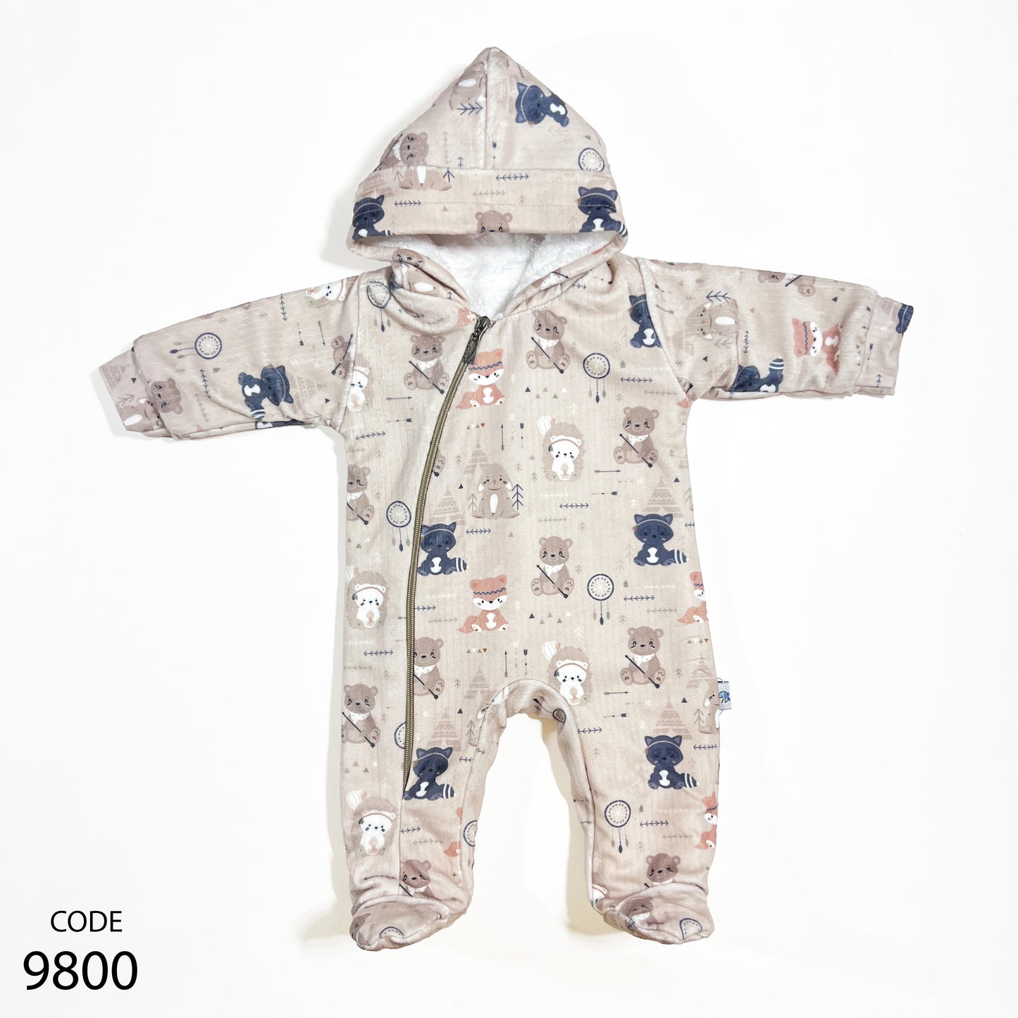 سالوبيت قطيفة مبطن فرو لحديث الولادة - شتوي