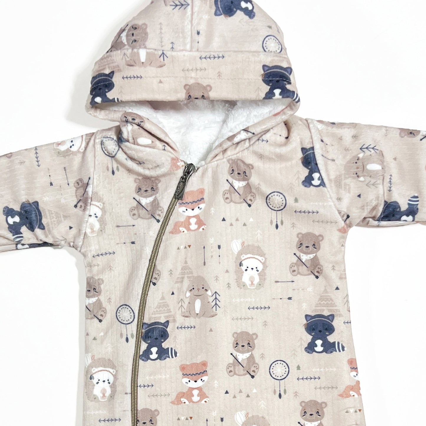 سالوبيت قطيفة مبطن فرو لحديث الولادة - شتوي