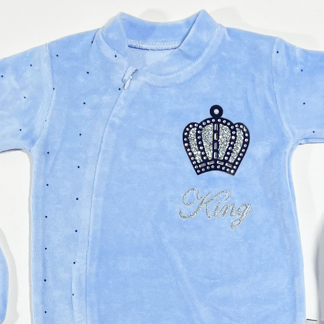 طقم المستشفى والسبوع 4 قطع قطيفة مع كوفرته مبطن فرو