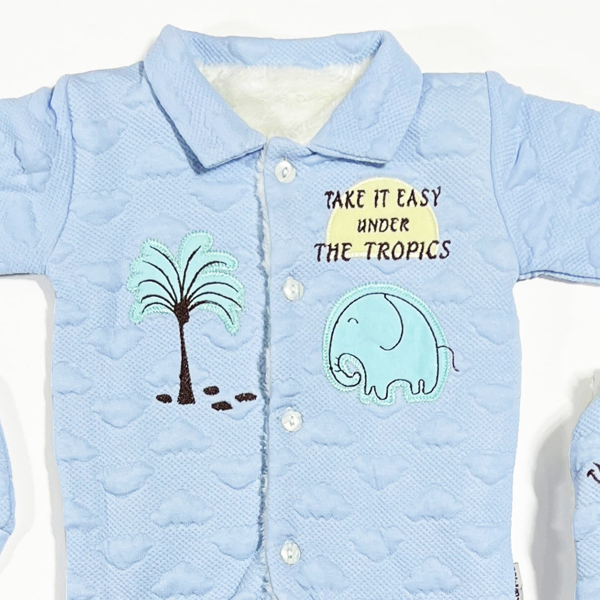 طقم المستشفى والسبوع 4 قطع جاكار مبطن فرو بالكامل