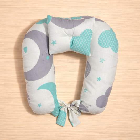 مخدة رضاعة مع مخدة رأس ورباط - بدون سوستة